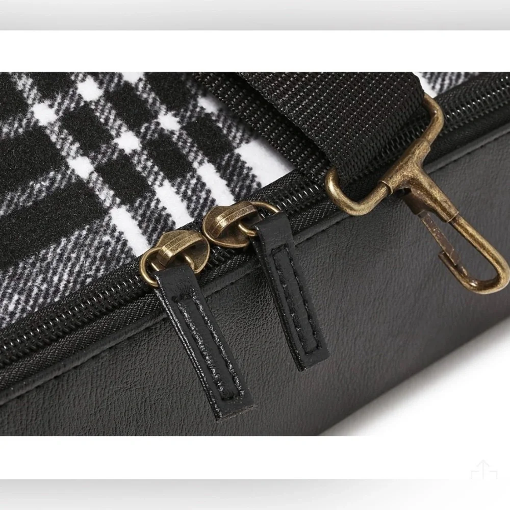 DSW Black and White Plaid Weekender Bag